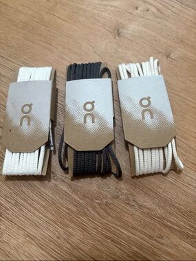 Bundle 3 New On Running Running Replacement Shoelaces - Black and White